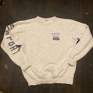 Brandy Melville Light Gray Newport Beach Crewneck Sweatshirt